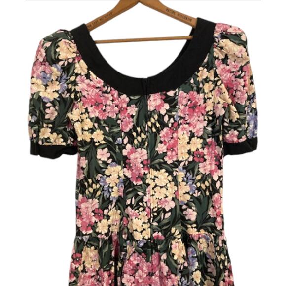 VINTAGE 80's Floral Party Dress - Breakin' Loose - M - Picture 10 of 14